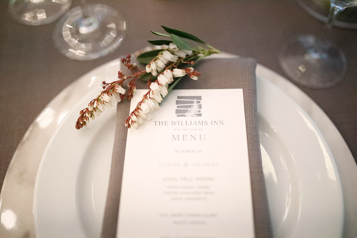 Williams Inn Wedding Menu